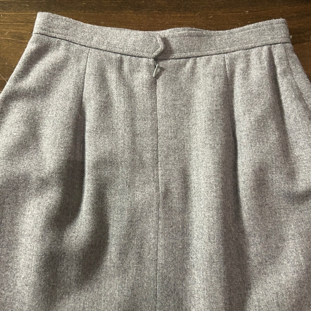 Vintage Women Wool Evan Picone Gray Knee Length Skirt Pockets Size 6 Made in USA - Picture 4 of 10